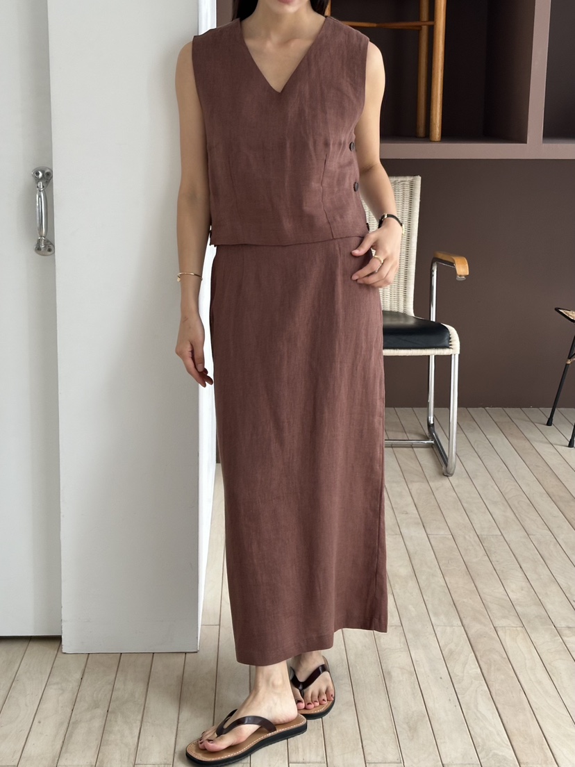LE VASE韓國直郵女裝新款休閑職業時尚熱賣26夏季26春夏長裙LE VASE長裙圖色2