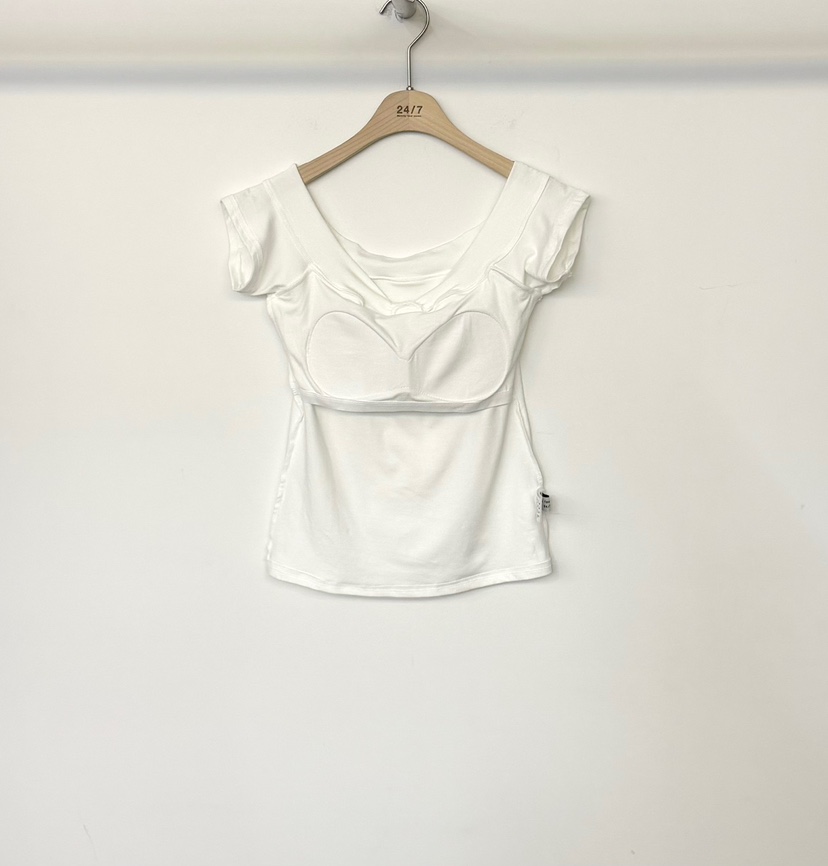 TWENTY FOUR SEVEN24-7韓國直郵實拍女士新品26夏季T恤扭曲絲帶TEWNTY FOUR SEVEN24-7T恤