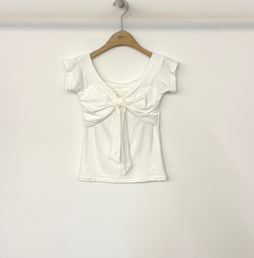 TWENTY FOUR SEVEN24-7韓國直郵實拍女士新品26夏季T恤扭曲絲帶TEWNTY FOUR SEVEN24-7T恤圖色1