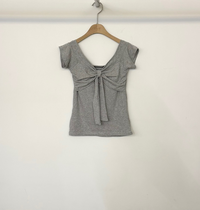 TWENTY FOUR SEVEN24-7韓國直郵實拍女士新品26夏季T恤扭曲絲帶TEWNTY FOUR SEVEN24-7T恤圖色2