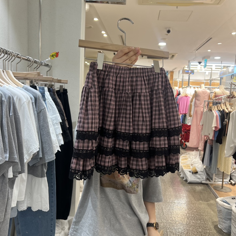 FIZZ東大門實拍韓國女士新品26春夏26夏季人氣時尚短裙格子FIZZ短裙