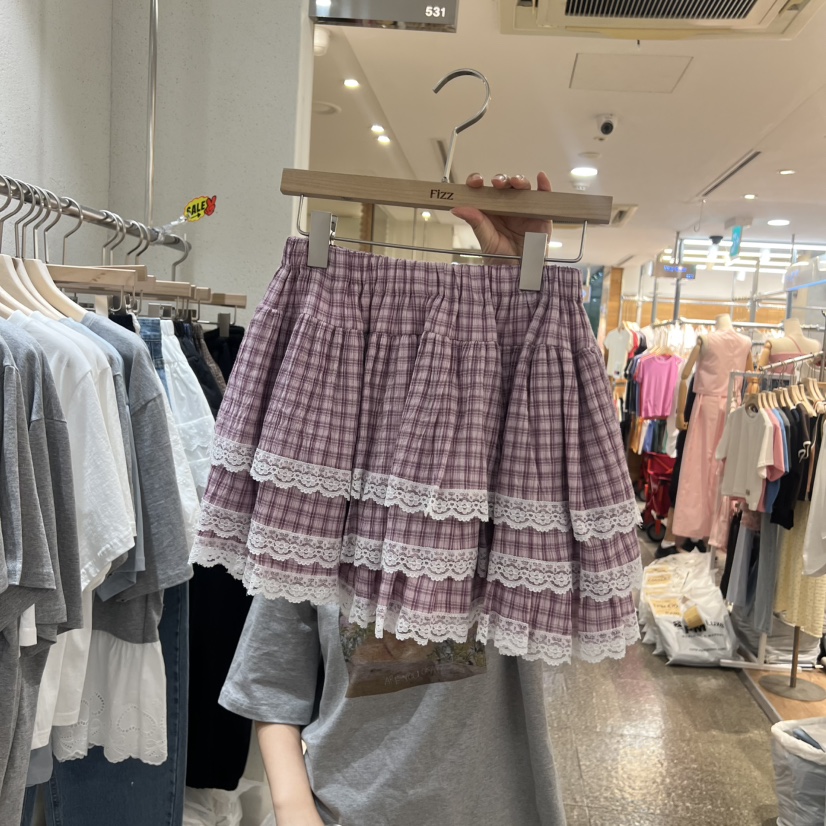 FIZZ東大門實拍韓國女士新品26春夏26夏季人氣時尚短裙格子FIZZ短裙圖色2