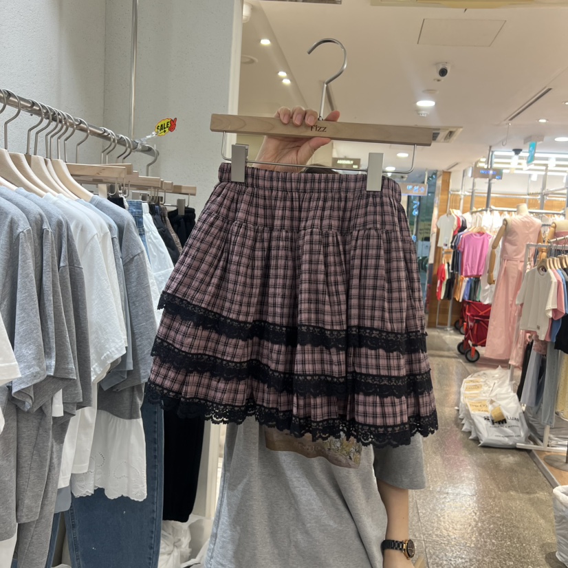FIZZ東大門實拍韓國女士新品26春夏26夏季人氣時尚短裙格子FIZZ短裙圖色3