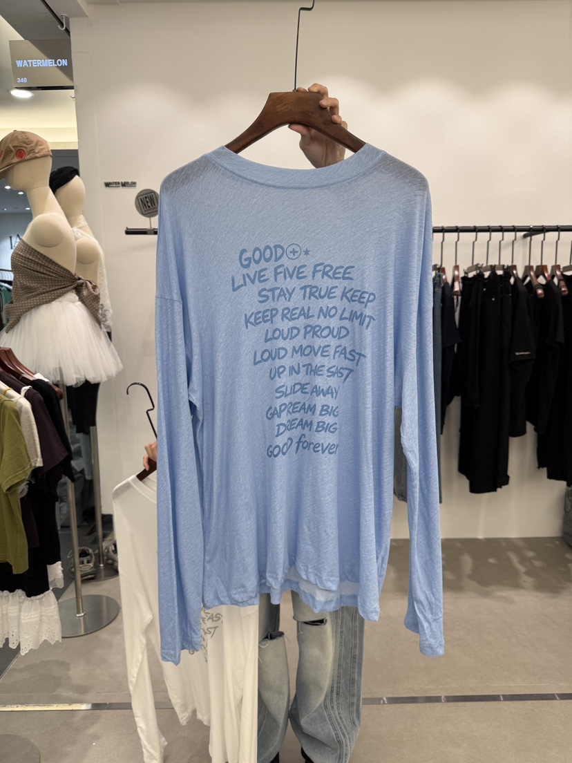 WATERMELON韓國直郵女裝新品26夏季休閑熱賣時尚推薦長袖T恤WATER MELON長袖T恤圖色5