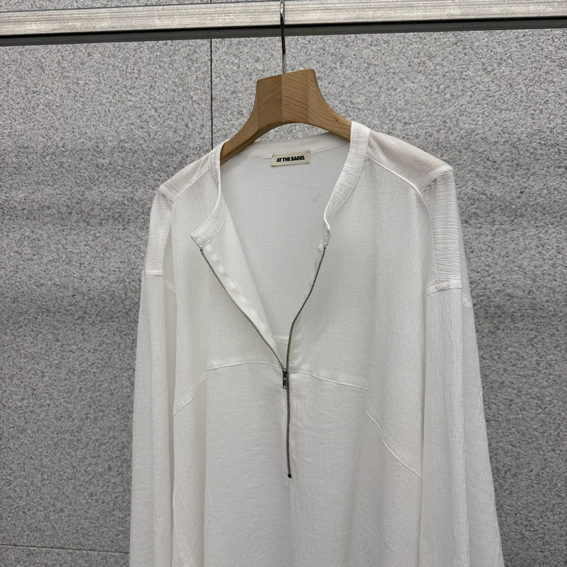 AT THE BAGEL韓國直郵女士新品時尚熱賣26夏季長袖T恤拉鏈AT THE BAGEL長袖T恤