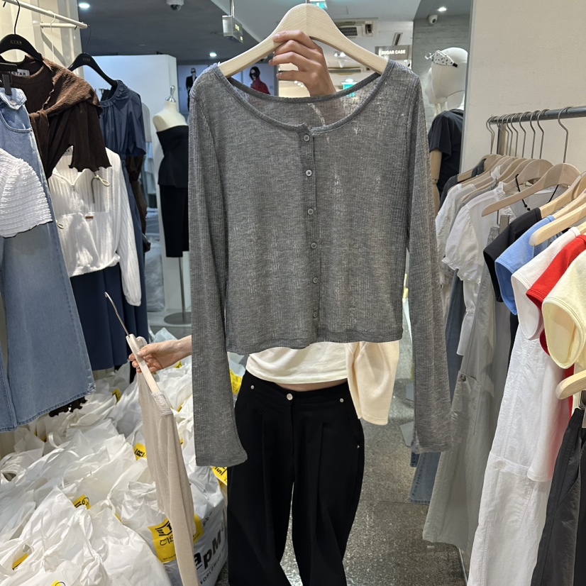 LIL韓國直郵實拍女士新品時尚休閑職業人氣26春夏長袖T恤LIL長袖T恤圖色3