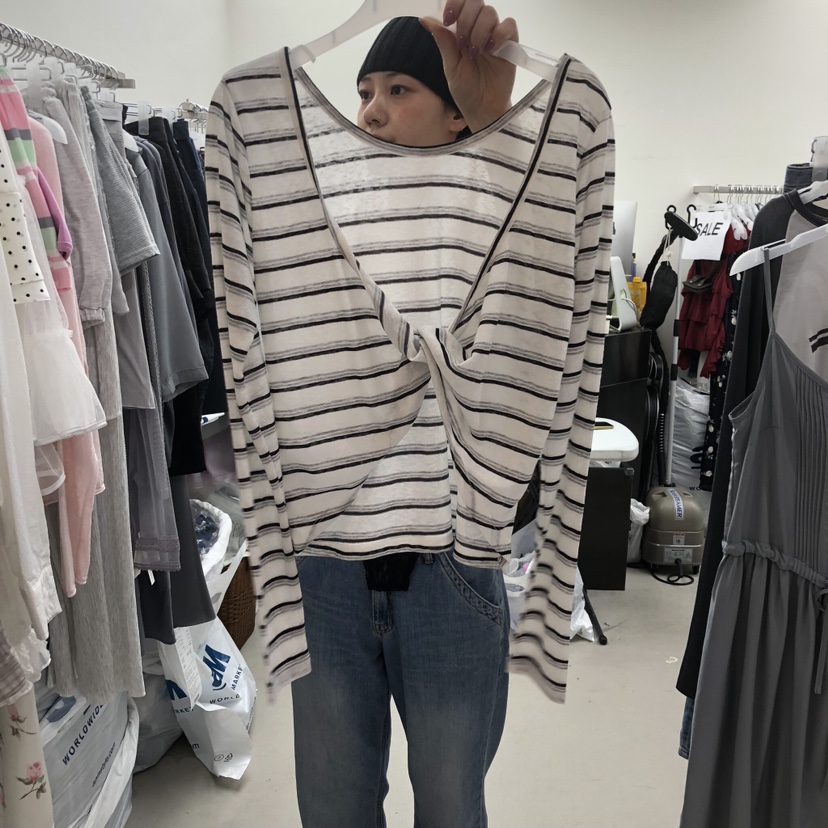 SOLD OUT韓國直郵女裝新款熱賣推薦長袖T恤不含內搭雙面SOLD OUT長袖T恤