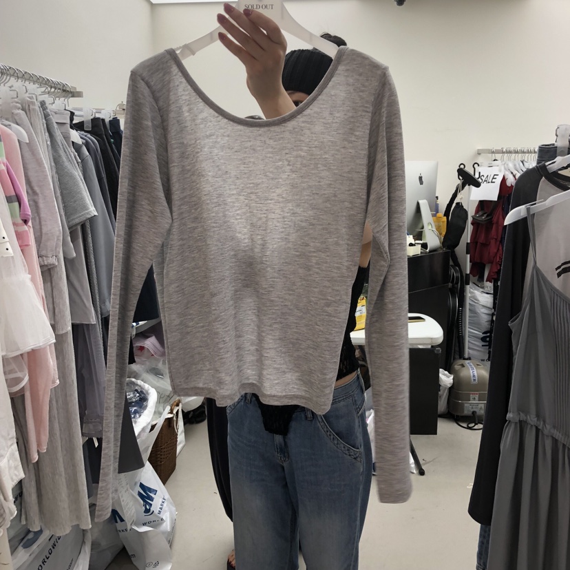 SOLD OUT韓國直郵女裝新款熱賣推薦長袖T恤不含內搭雙面SOLD OUT長袖T恤圖色4