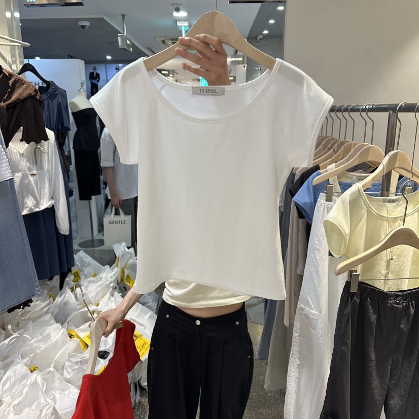 LIL韓國代購女裝新品人氣26春夏休閑時尚職業熱賣推薦T恤LILT恤圖色2白色