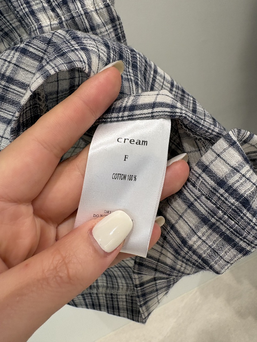 CREAM-P韓國直郵女裝新品時尚休閑26夏季職業吊帶背心格紋CREAM-P吊帶/背心