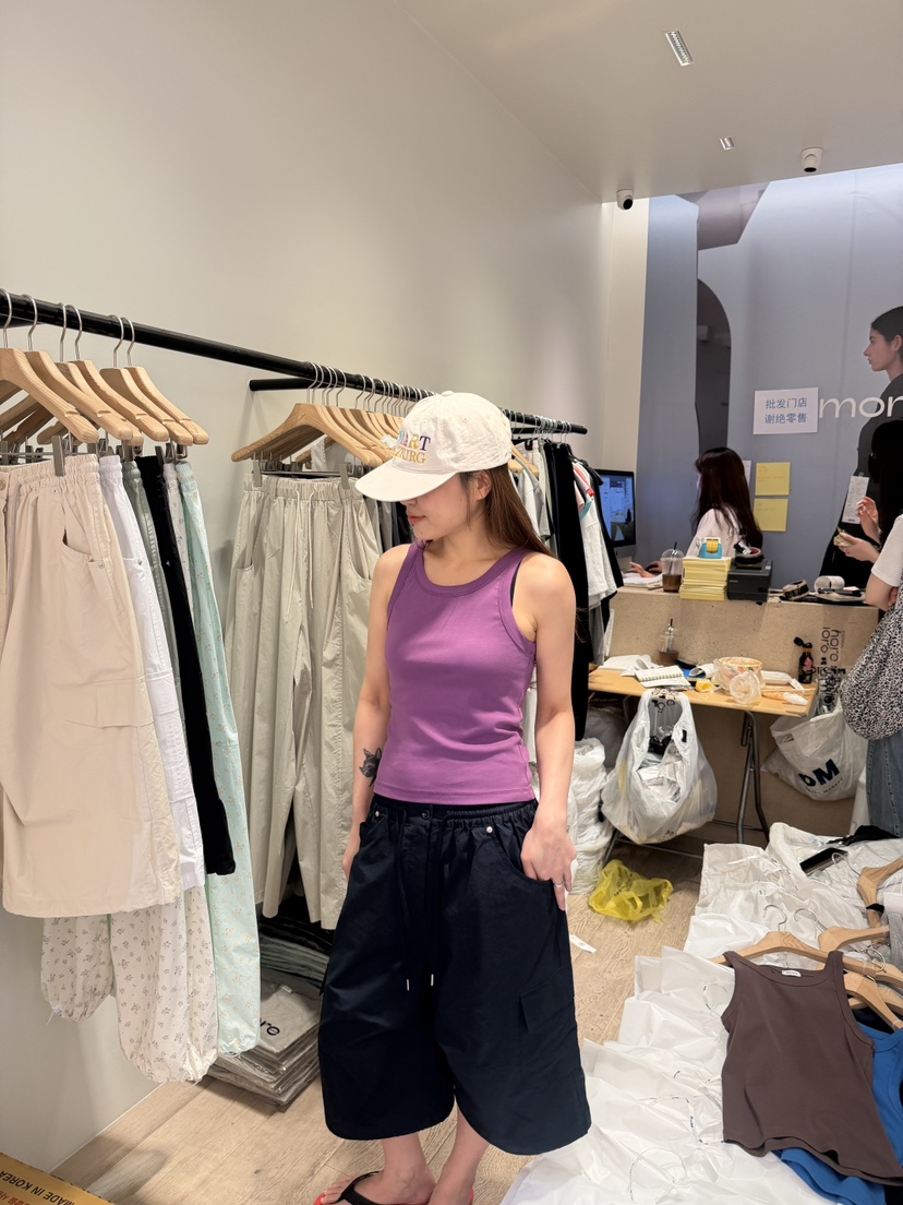 ORMORE韓國東大門直郵女裝新款26夏季吊帶背心奶油色無袖ORMORE吊帶/背心