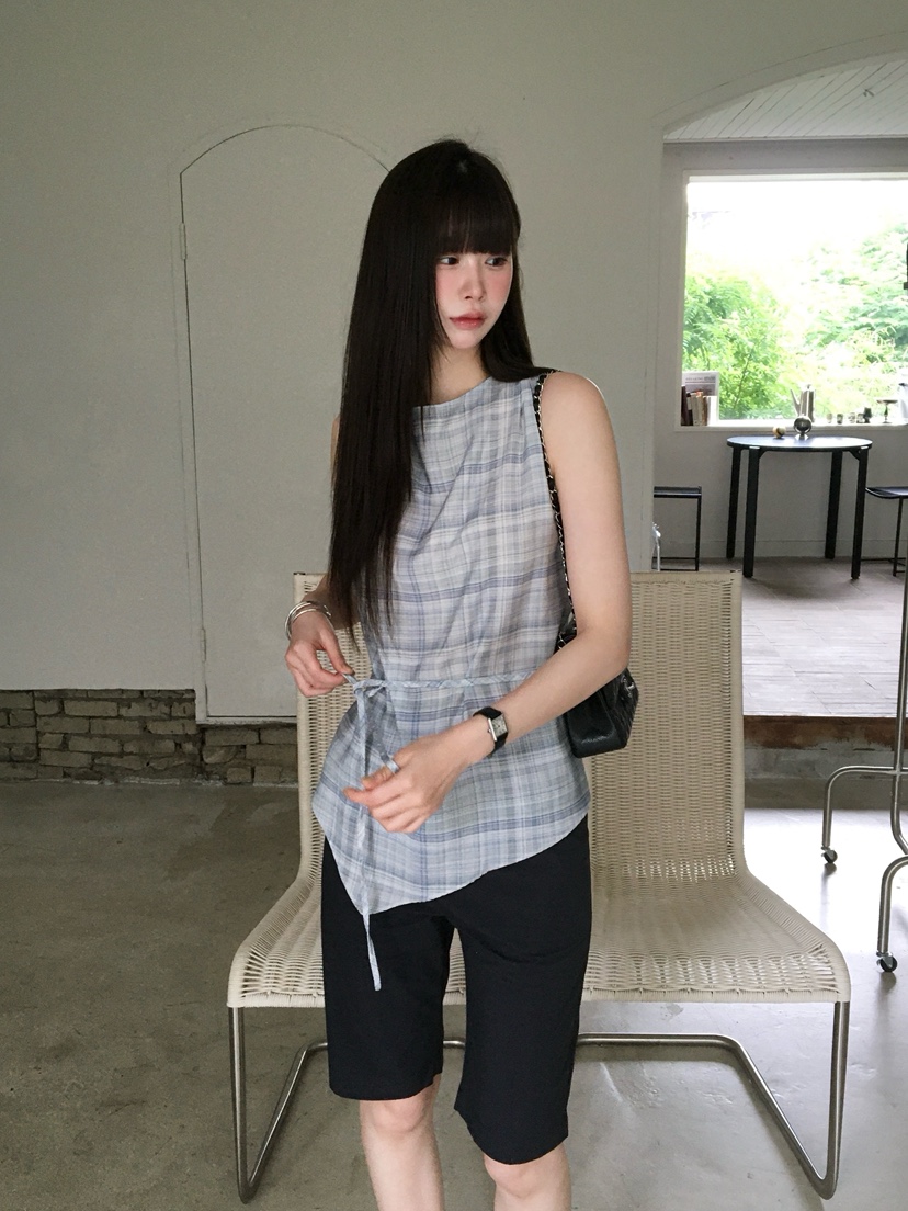 LEGACY東大門實拍韓國女士新款休閑吊帶背心含腰繩垂墜透視LEGACY吊帶/背心