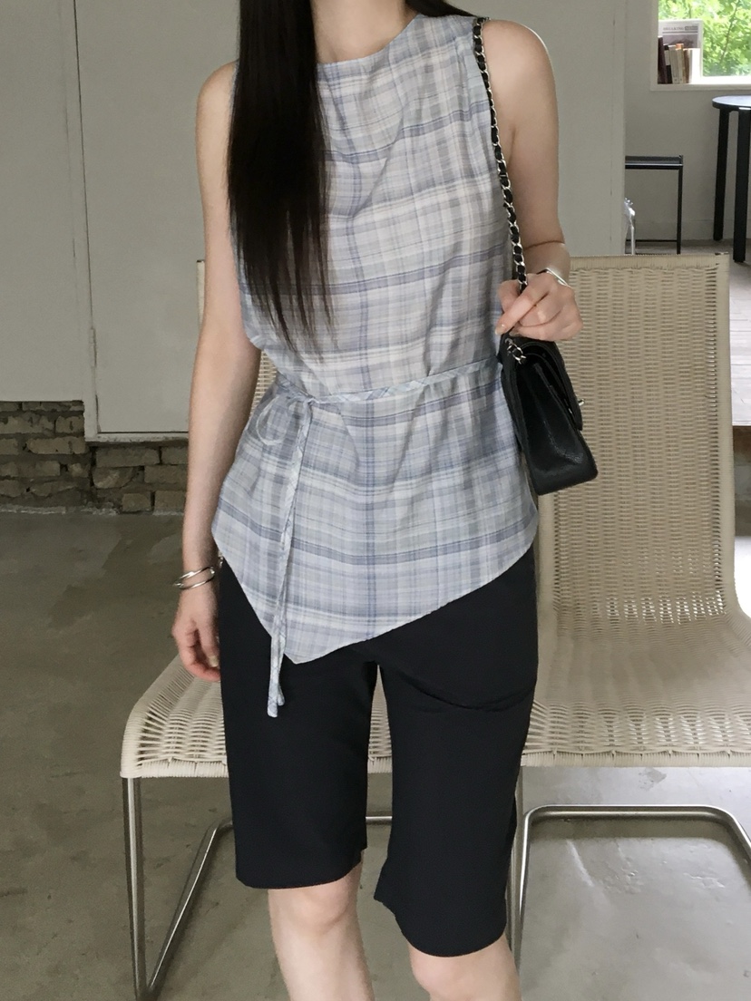 LEGACY東大門實拍韓國女士新款休閑吊帶背心含腰繩垂墜透視LEGACY吊帶/背心