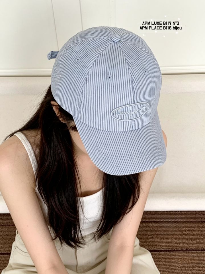 N3韓國東大門直郵女裝新品熱賣職業時尚26夏季休閑帽子條紋N3帽子