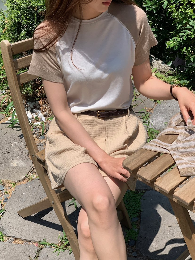 BLEECKER韓國東大門代購女裝新品時尚職業26夏季T恤插肩袖撞色BLEECKERT恤