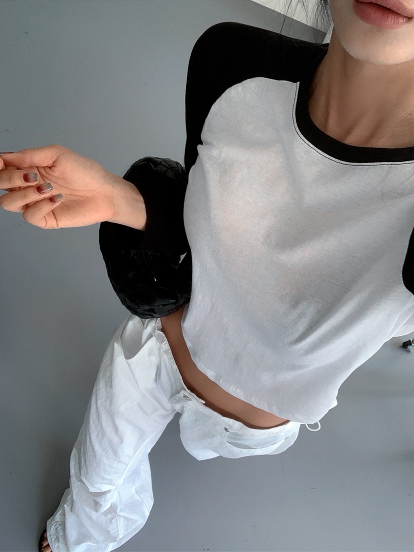 VERANDA東大門實拍韓國女裝新款26春夏人氣長袖T恤插肩袖VERANDA長袖T恤