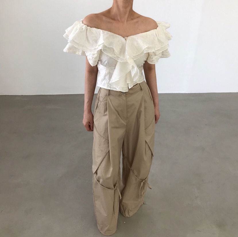2TWO MOON韓國代購女士新品26夏季26春夏襯衫蕾絲衫褶皺2TWO MOON襯衫/蕾絲衫