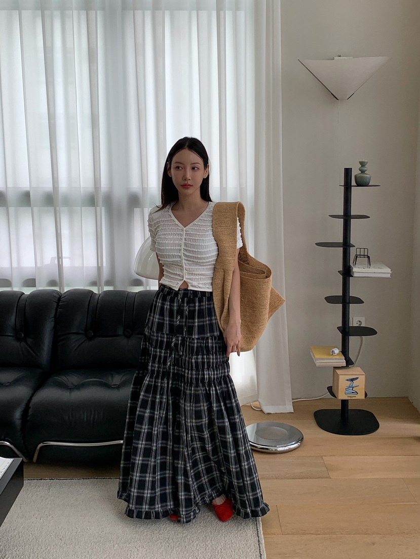 REVE CITE-L韓國東大門直郵女裝新品26春夏職業長裙荷葉邊REVE CITE-L長裙
