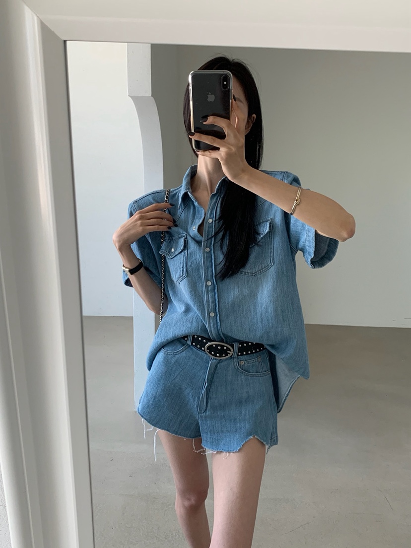 VERANDA韓國直郵女裝新款職業休閑推薦時尚26春夏短褲亞麻VERANDA短褲