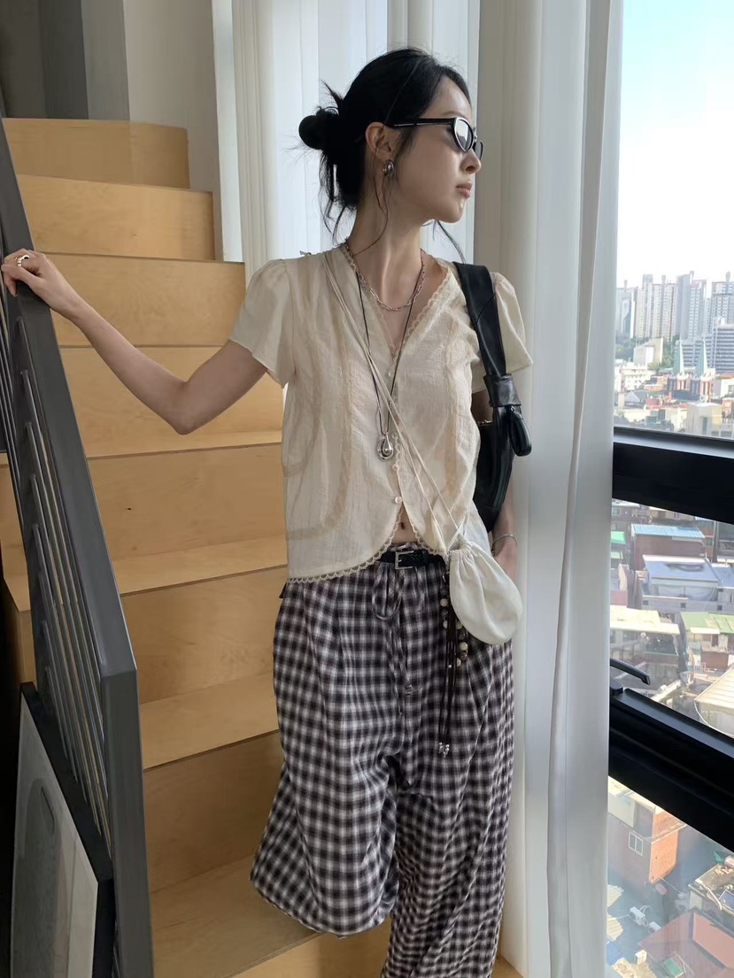LOFN韓國東大門直郵女裝新品26春夏職業時尚休閑襯衫蕾絲衫LLOFN襯衫/蕾絲衫