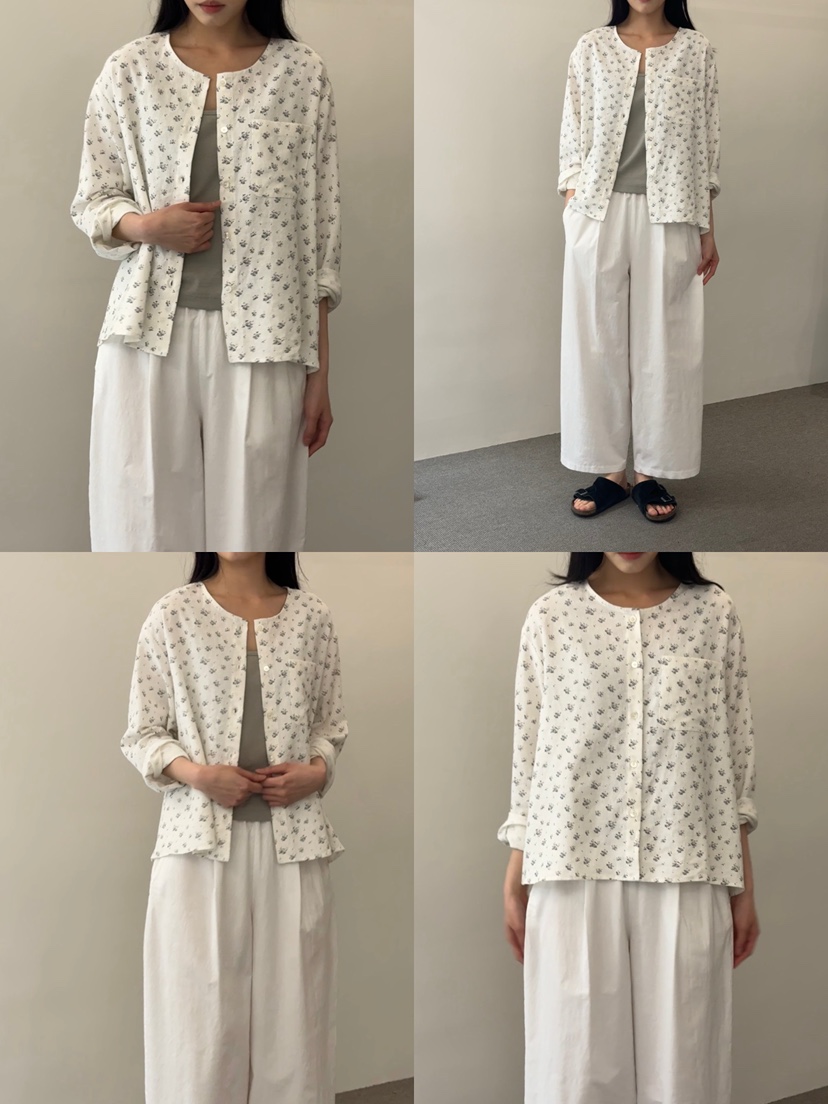 MONE-A韓國東大門代購女士新款26春夏休閑襯衫蕾絲衫亞麻LMONE-A襯衫/蕾絲衫