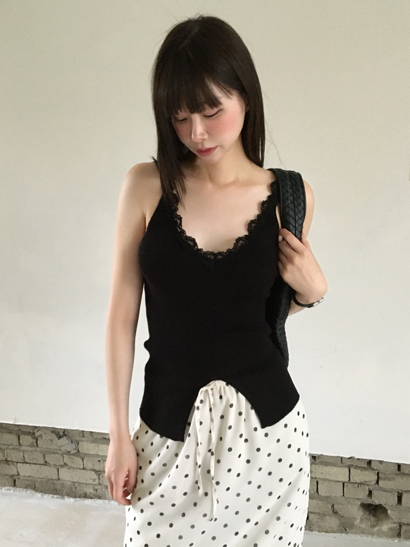 LEGACY韓國代購女裝新品熱賣26夏季職業吊帶背心蕾絲開衩LEGACY吊帶/背心