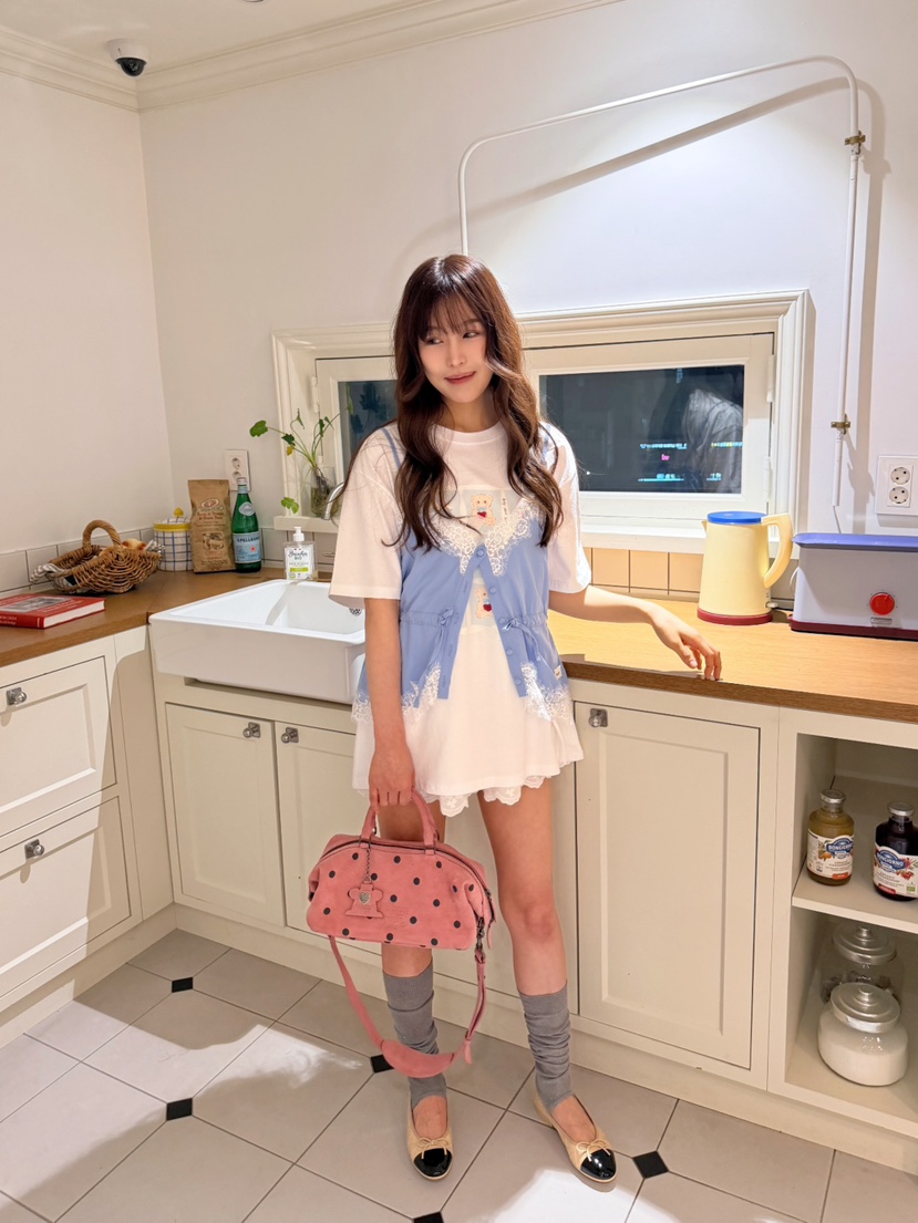 BOUTIQUE-L韓國直郵實拍女士新款熱賣26夏季推薦T恤小熊BOUTIQUE-LT恤