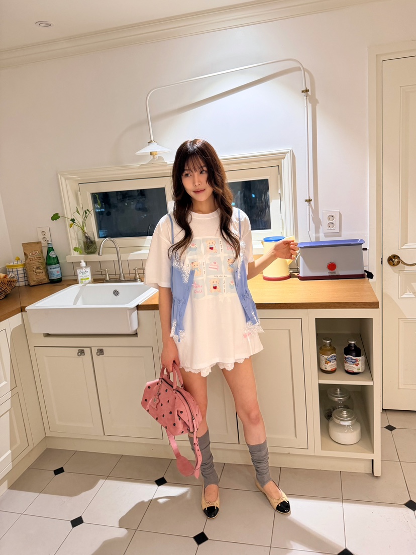 BOUTIQUE-L韓國直郵實拍女士新款熱賣26夏季推薦T恤小熊BOUTIQUE-LT恤