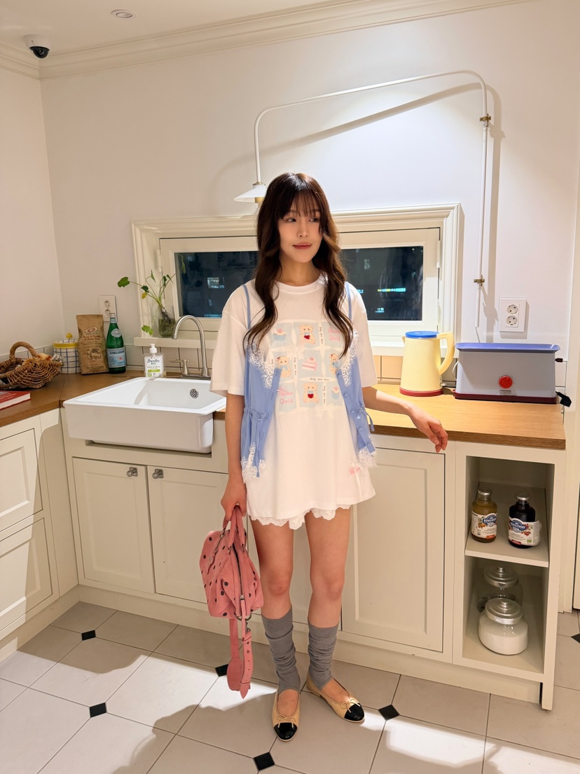 BOUTIQUE-L韓國直郵實拍女士新款熱賣26夏季推薦T恤小熊BOUTIQUE-LT恤