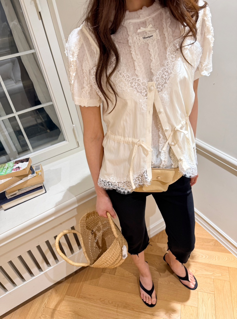BOUTIQUE-L韓國東大門代購女士新品時尚打底褲鯊魚褲絲帶BOUTIQUE-L打底褲/鯊魚褲