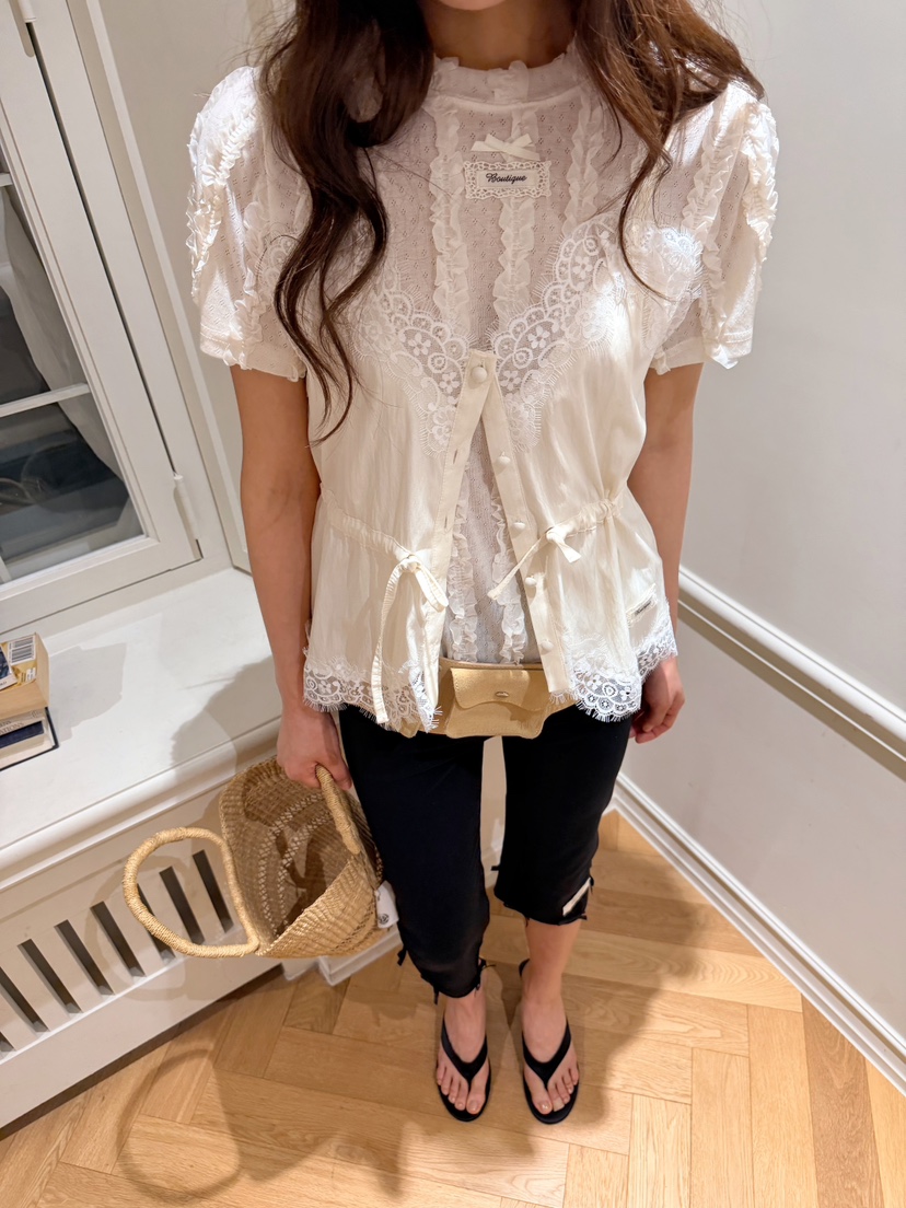 BOUTIQUE-L韓國東大門代購女士新品時尚打底褲鯊魚褲絲帶BOUTIQUE-L打底褲/鯊魚褲