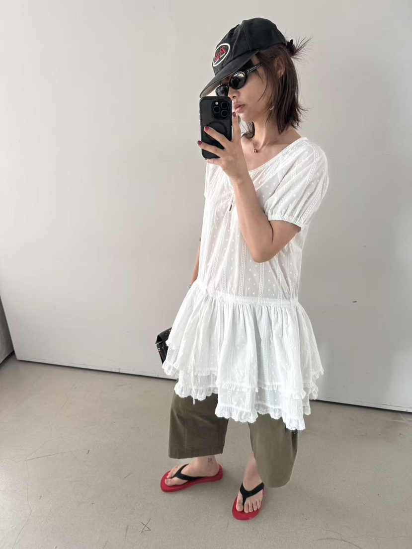 OLI SEOUL韓國直郵實拍女士新款人氣26夏季休閑連衣裙緞OLI SEOUL連衣裙