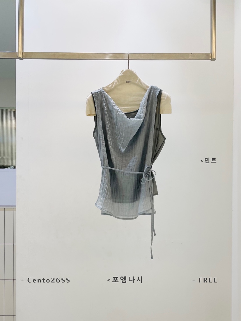 CENTO韓國直郵實拍女士新款人氣熱賣26春夏吊帶背心含腰繩CENTO吊帶/背心圖色2