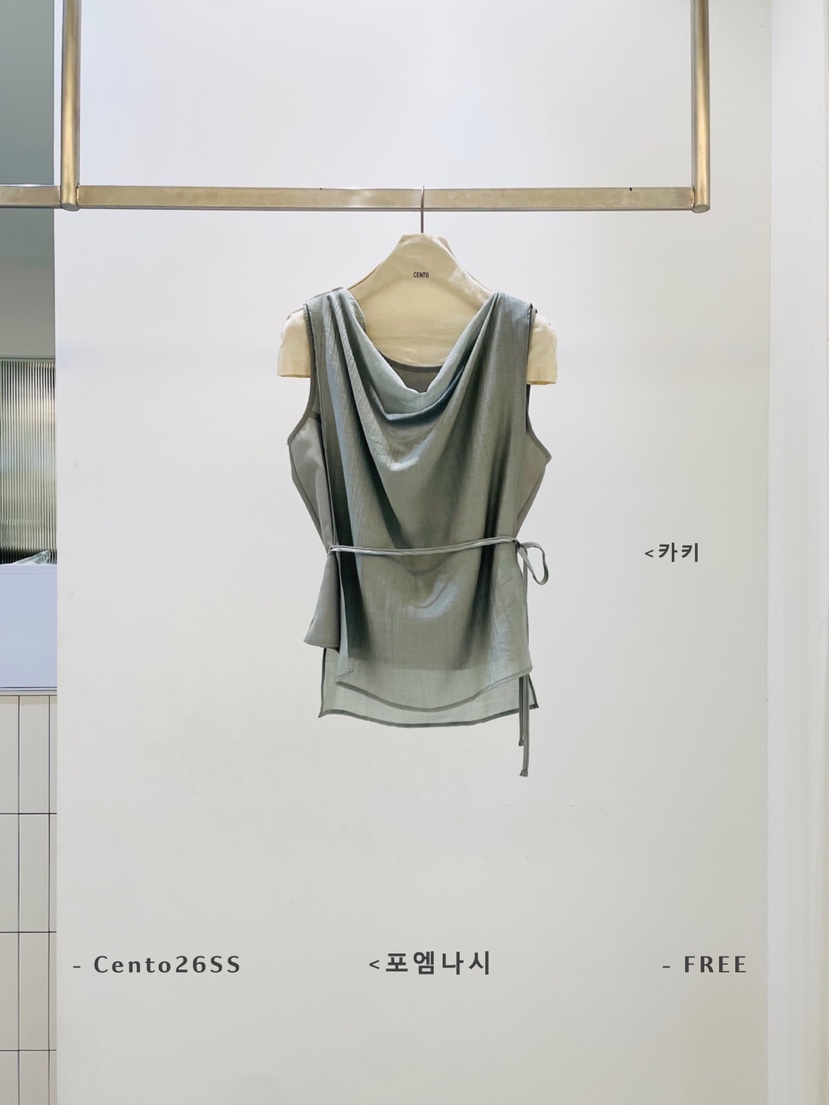CENTO韓國直郵實拍女士新款人氣熱賣26春夏吊帶背心含腰繩CENTO吊帶/背心圖色3