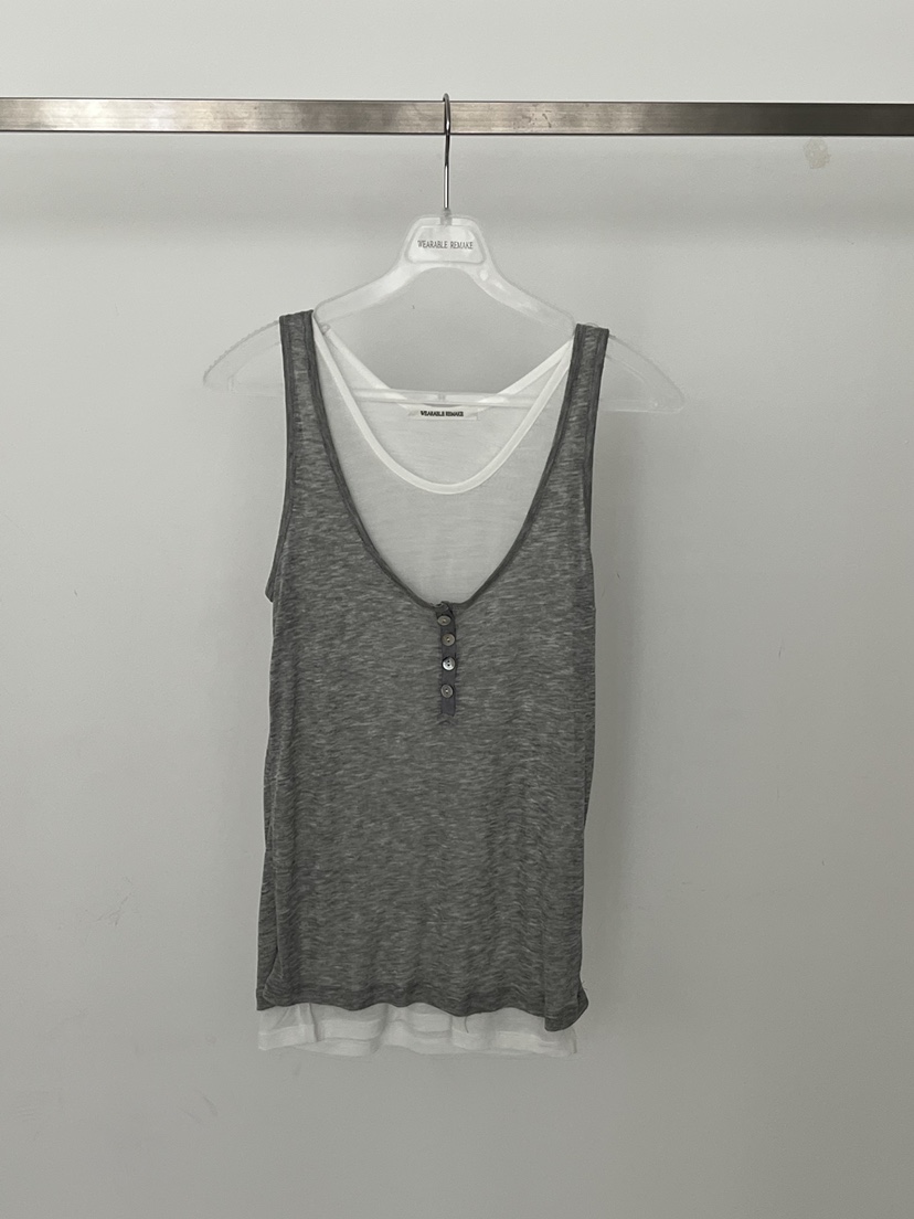 WEARABLE-L韓國東大門代購女士新品26夏季吊帶背心假兩件WEARABLE吊帶/背心圖色2