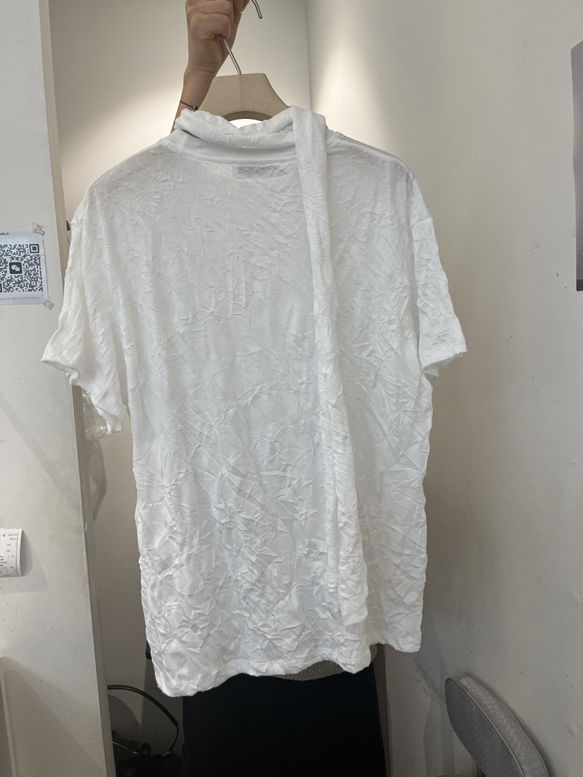 OUVIR韓國直郵女士新品26春夏職業T恤含圍巾套裝褶皺寬松O.V.R/OUVIRT恤