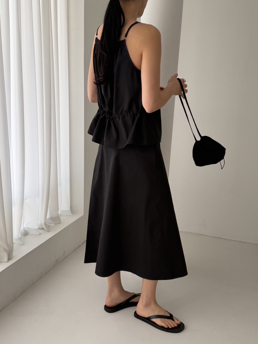 REGULARLY/PLACOR韓國東大門直郵女裝新品人氣長裙棉質腰帶REGULARLY/PLACOR長裙