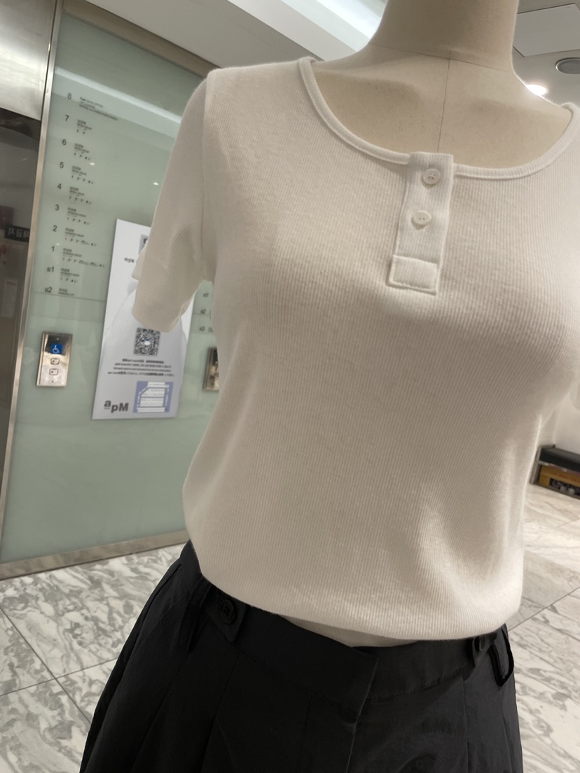 URBANE cloth韓國直郵實拍女士新品26夏季熱賣休閑T恤紐扣URBANE clothT恤