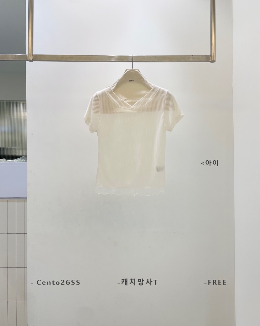 CENTO韓國直郵女士新款推薦人氣26春夏休閑熱賣時尚職業T恤CENTOT恤圖色1