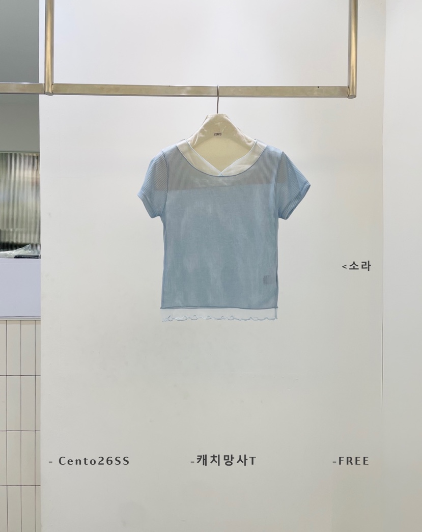 CENTO韓國直郵女士新款推薦人氣26春夏休閑熱賣時尚職業T恤CENTOT恤圖色2