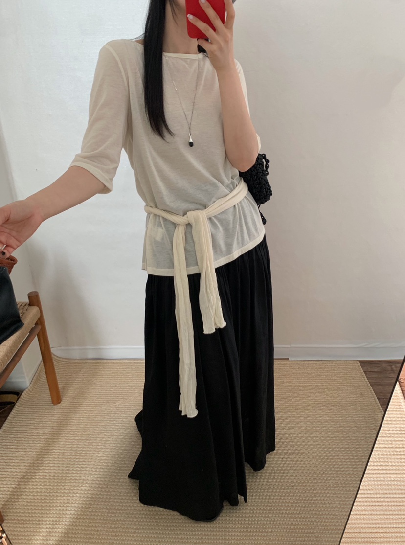 TWENTY FOUR SEVEN24-7韓國直郵女士新款休閑26夏季T恤圍巾TEWNTY FOUR SEVEN24-7T恤