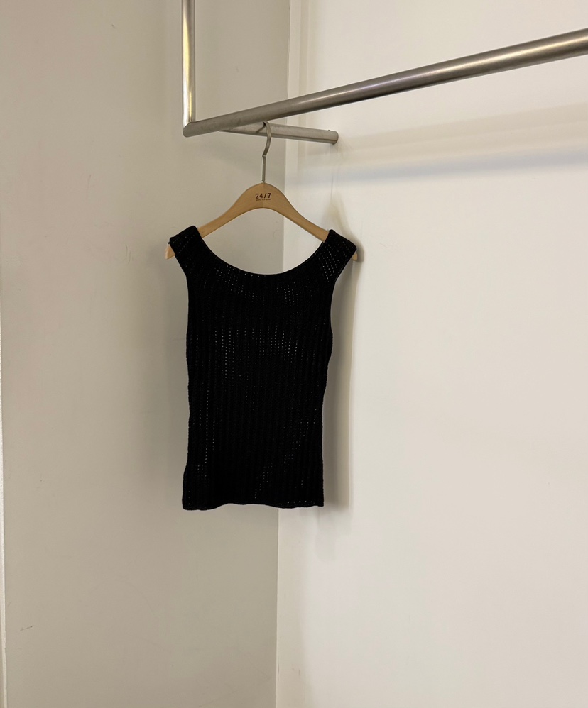 TWENTY FOUR SEVEN24-7韓國東大門直郵女裝新品人氣吊帶背心羅紋TEWNTY FOUR SEVEN24-7吊帶/背心圖色4黑色