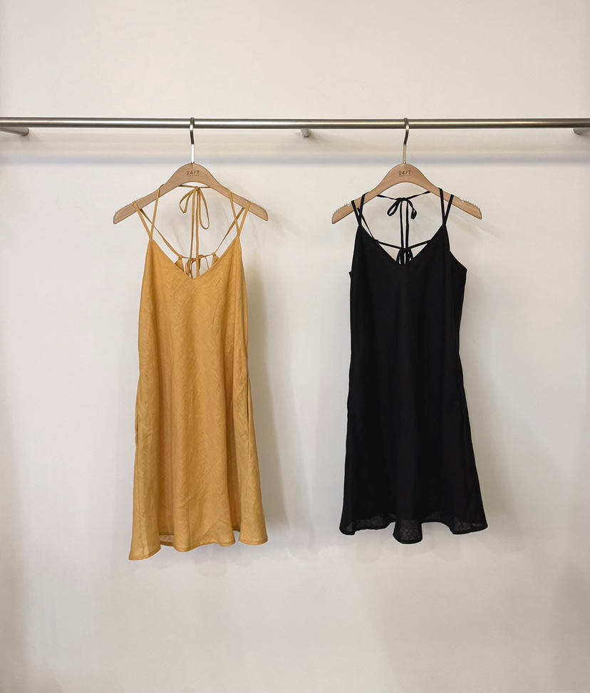 TWENTY FOUR SEVEN24-7韓國直郵實拍女士新品熱賣連衣裙亞麻無袖TEWNTY FOUR SEVEN24-7連衣裙