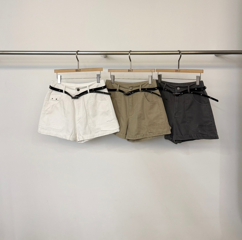 TWENTY FOUR SEVEN24-7韓國代購女裝新品職業短褲不含腰帶工裝TEWNTY FOUR SEVEN24-7短褲