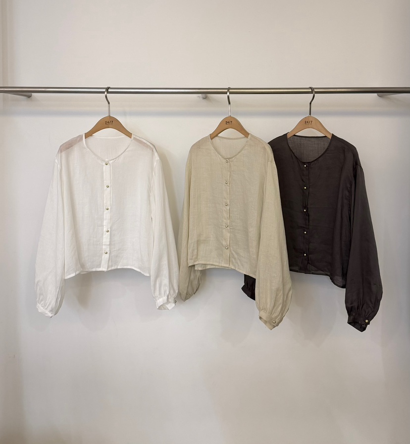 TWENTY FOUR SEVEN24-7東大門實拍韓國女裝新品時尚襯衫蕾絲衫亞麻布TEWNTY FOUR SEVEN24-7襯衫/蕾絲衫