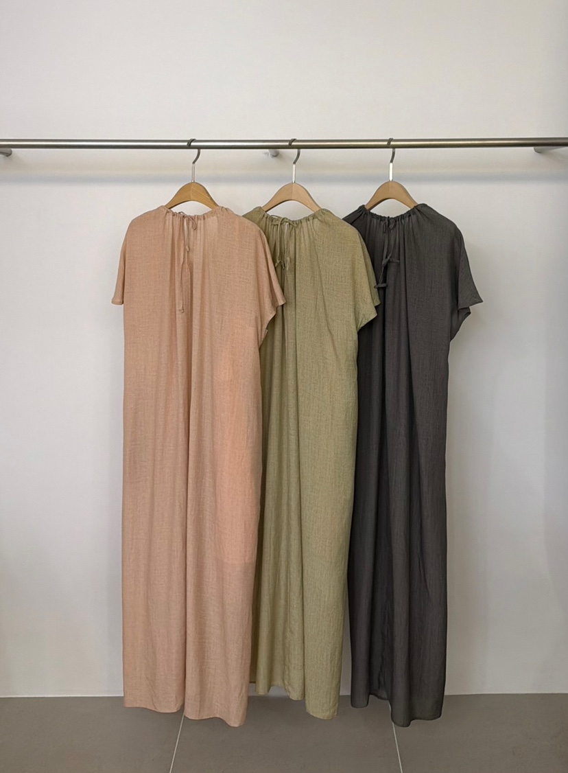 TWENTY FOUR SEVEN24-7韓國代購女士新品熱賣連衣裙亞麻布褶皺TEWNTY FOUR SEVEN24-7連衣裙