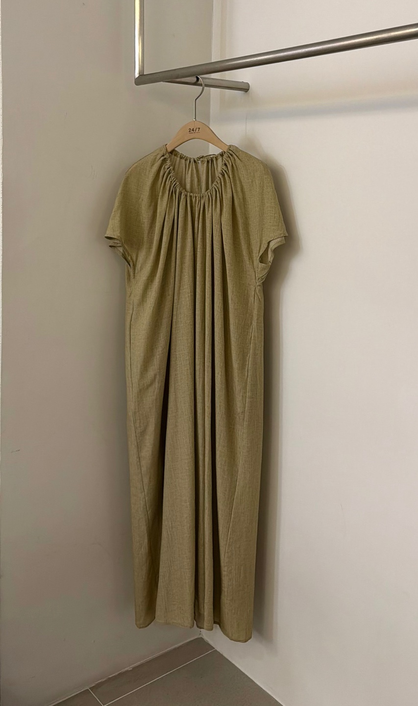 TWENTY FOUR SEVEN24-7韓國代購女士新品熱賣連衣裙亞麻布褶皺TEWNTY FOUR SEVEN24-7連衣裙圖色2