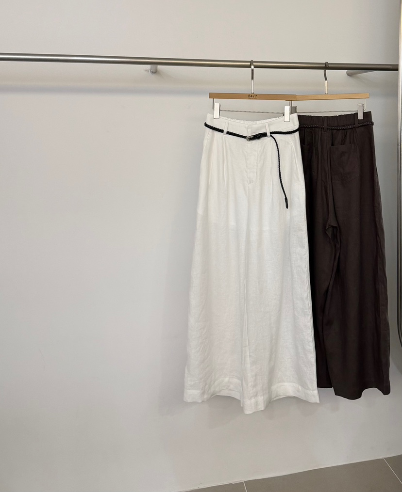 TWENTY FOUR SEVEN24-7韓國直郵實拍女士新品推薦休閑褲含腰帶褶裥TEWNTY FOUR SEVEN24-7休閑褲