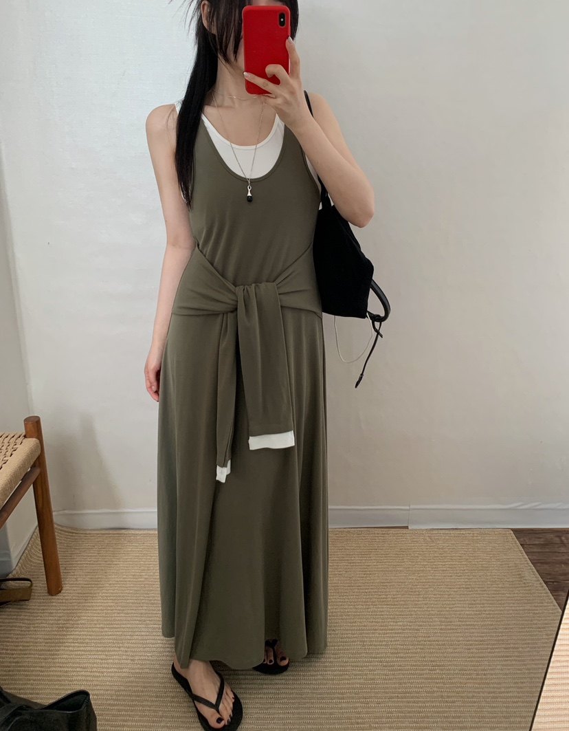 TWENTY FOUR SEVEN24-7韓國直郵實拍女士新品職業連衣裙假兩件TEWNTY FOUR SEVEN24-7連衣裙
