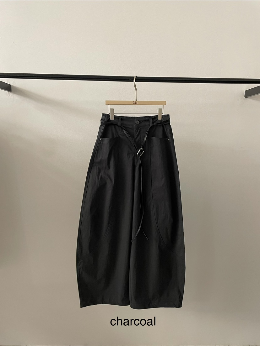 2DA/DARIMI-P韓國直郵女裝新品26春夏時尚休閑褲含腰帶2DA/DARIMI-P休閑褲圖色4墨色